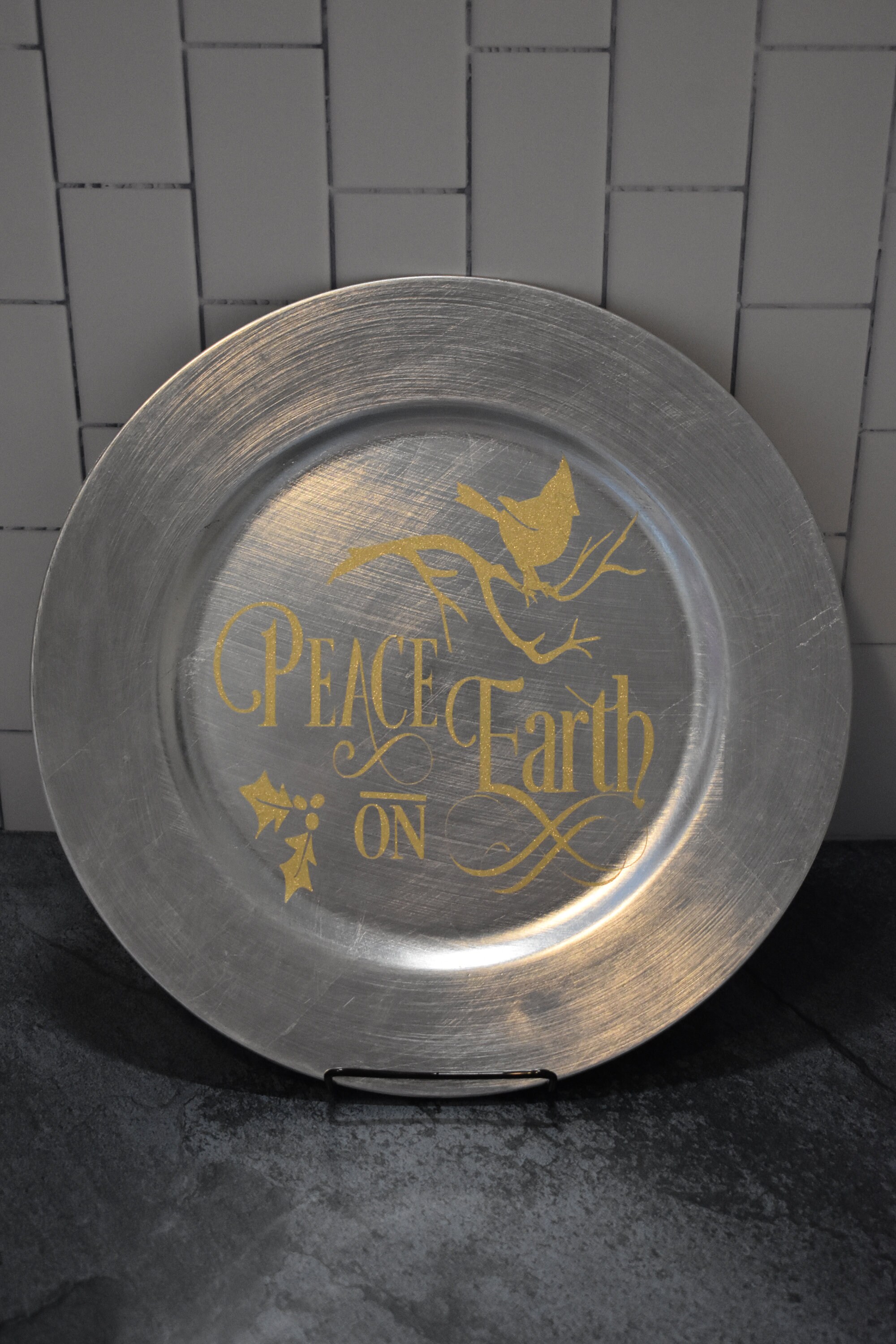 Silver Decorative Plate Chargers set of 6 Etsy