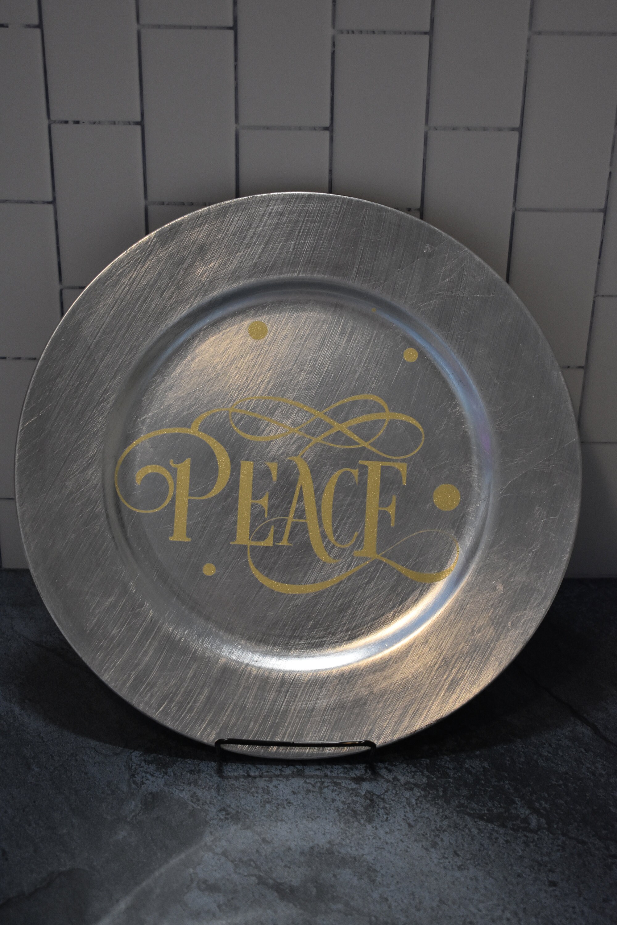 Silver Decorative Plate Chargers set of 6 Etsy