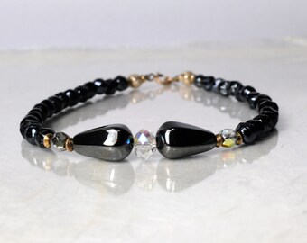 Hematite gemstone bracelet, arm candy bracelet, friendship bracelet