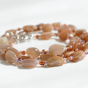 Mondsteinarmband, peach moonstone, Wickelarmband Bild 2