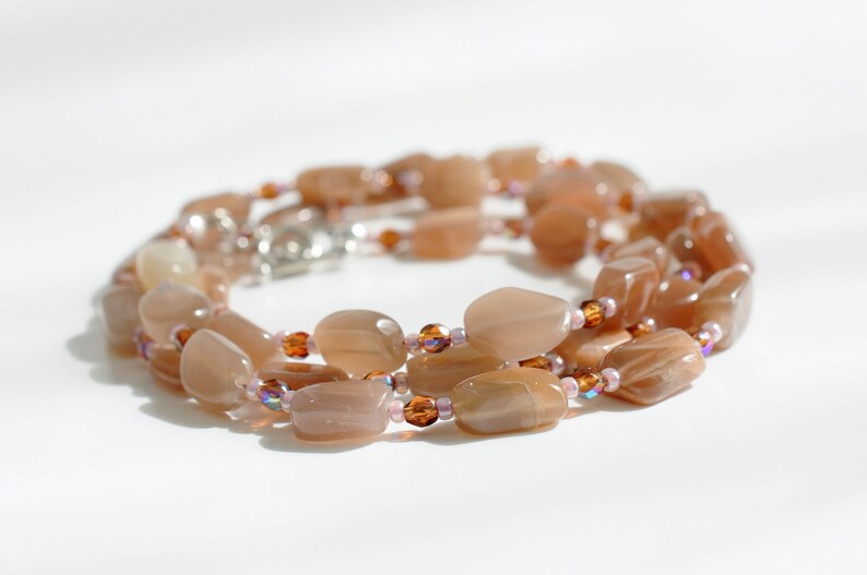 Mondsteinarmband, peach moonstone, Wickelarmband Bild 2