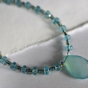 Chalcedony and apatite gemstone necklace image 6