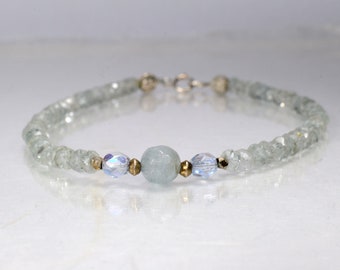 Aquamarine bracelet, arm candy bracelet, friendship bracelet