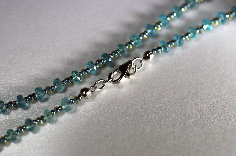 Chalcedony and apatite gemstone necklace image 5