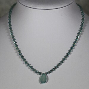 Chalcedony and apatite gemstone necklace image 4