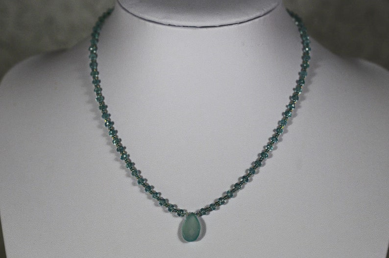 Chalcedony and apatite gemstone necklace image 4