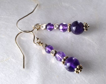 Amethyst earrings, February birthstone