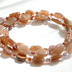 Mondsteinarmband, peach moonstone, Wickelarmband Bild 1