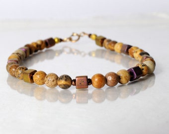 Picture jasper bracelet, yoga bracelet, friendship bracelet, stackable bracelet