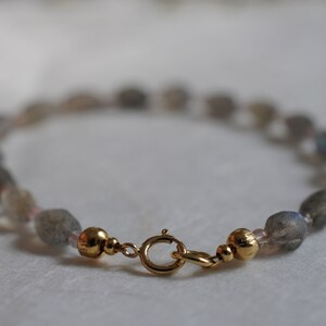 Labradorite and rose quartz gemstone bracelet, arm candy bracelet, friendship bracelet image 5