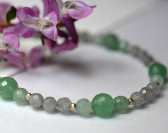 Gemstone necklace with aventurine and labradorite