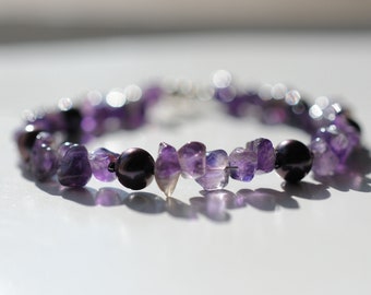 Amethyst bracelet, arm candy bracelet, stackable bracelet, friendship bracelet