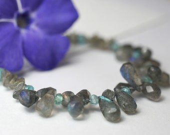 Labradorite and apatite gemstone necklace