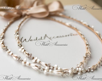 Stefana gamou unique Stephana Στέφανα γάμου from pearl stems and crystals Greek Orthodox Wedding Stephana
