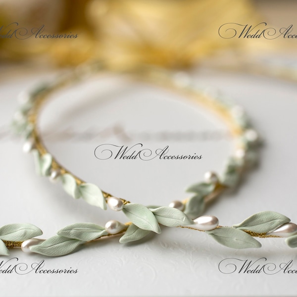 Olive leaves stefana Greek Crowns Handmade Stefana Greek Style Olive Leafs Orthodox Wedding Stephana χειροποίητα στέφανα