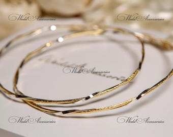 Handmade Orthodox Wedding Crowns Twisted on Gold & Silver color Stefana