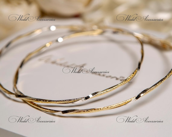 Handmade Orthodox Wedding Crowns Twisted on Gold & Silver color Stefana