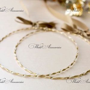 Orthodox Wedding Crown Stefana silver/gold plated Handmade Greek Wedding twisted στεφανα γαμου with Swarovski Crystals