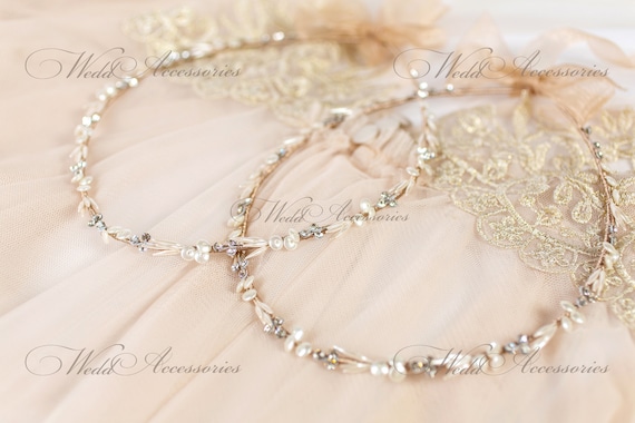 Pearl & Crystal Greek Wedding Stefana, Orthodox Wedding Crowns
