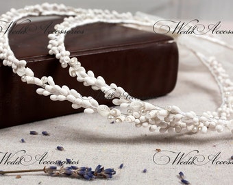 Handmade Porcelain Greek Wedding Stefana, Floral Bridal Crowns