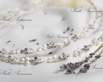 Handmade Greek Wedding Stefanan Gamou Stephana Στέφανα γάμου from pearl stems and crystals Greek Orthodox Wedding Stephana