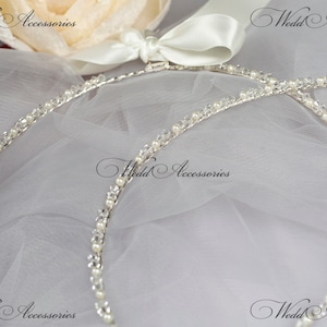 Pure silver 925 Stafana handmade with crystals Swarovski clear crystals and pearls