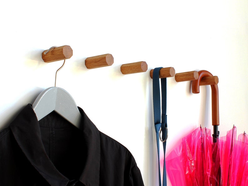 Coat hooks BRIET handmade hangers towel hanger wooden hooks Etsy