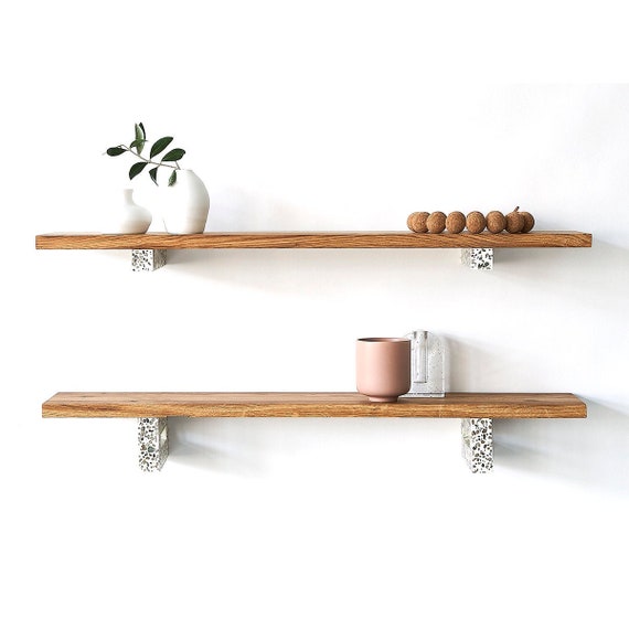 Floating Wood Shelf Terrazzo Look Bathroom Wall - Unique Wall Shelf Ideas Floating Wood Shelf Terrazzo Look Bathroom Wall - Unique Wall Shelf Ideas
