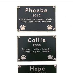 Aluminum 2 x 3 inch Pet Memorial OUTDOOR Personalized Engraved Plate, holds up to nature,  bench plate, 30 word 6 lines 4 Holes/screws