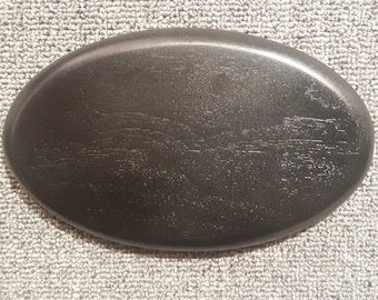Walnut * - Top 7-1/4 x 4-1/8 x 3/4 inch Oval Base, American Walnut Made in USA -  BLACK FINISH