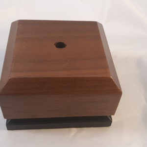 S1 - 4 x 4 x 2-1/2 inch Display Stand - Project Base - Trophy Base - American Walnut Made in USA [engraved TropPlt Option NotAttached] 1x3.5