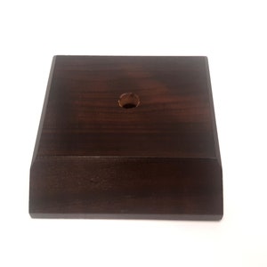 BASE - 3-1/8 x 3 inch Cherry Finish, Centerhole, Countersunk Slant Front Trophy Display Base [engraved trophy plate option, attached]