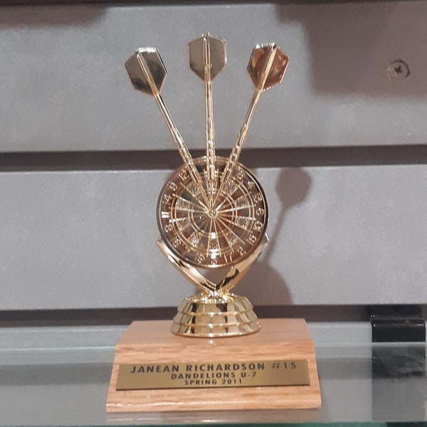 Throwing Dart Tournament Competition Award, or figure only gold color 5 inch -  [Assembly Required ] gold color