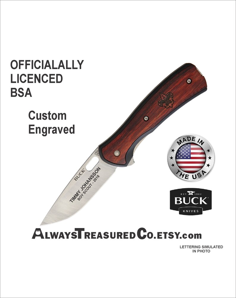 Eagle Scout Master Buck Vantage 3 1 4 Blade 4 1 2 Closed Engraved Knife Boy Scouts Of America Officially Licensed Bu346rwsbsa Laser - 