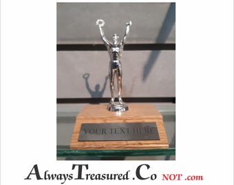 4-1/2 inch - Victory Trophy - male Figurine   [Assembly Required ] silver color