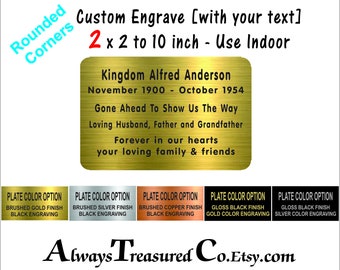 Mylar Sticker * 2 x 2 to 10 inches / Personalized Engraved Plate - Flexible INDOOR grade sign label  #Mylar Sticker Rounded