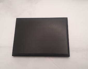 4.5 x 6 x .75 inch Display Stand Project Base Wall Plaque BLACK finish Walnut Made in USA [engraved TropPltOption NotAttached]1x3-covd