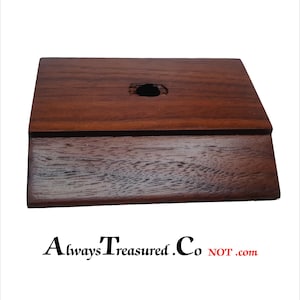 Top area 3.5 x 2.1, bottom 3 x 3.5 inch 3/4 Project Trophy Base Stand with mounting hole American USA made [trPlate option, attached] WALNUT