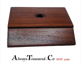 Top area 3.5 x 2.1, bottom 3 x 3.5 inch 3/4 Project Trophy Base Stand with mounting hole American USA made  WALNUT