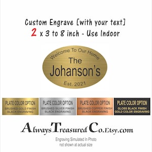 acrylic plastic 2 x 3 to 8 inches / Personalized Engraved Plate - Flexible INDOOR grade sign label trophy plate #Trophy Oval