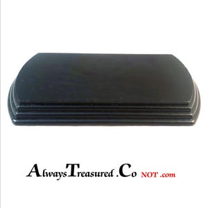Black top area 2-15/16 x 7 inch BLACK finish Walnut Display Stand Project Trophy Base Made USA tropPlt Option NotAttached.75x3 step edge blk