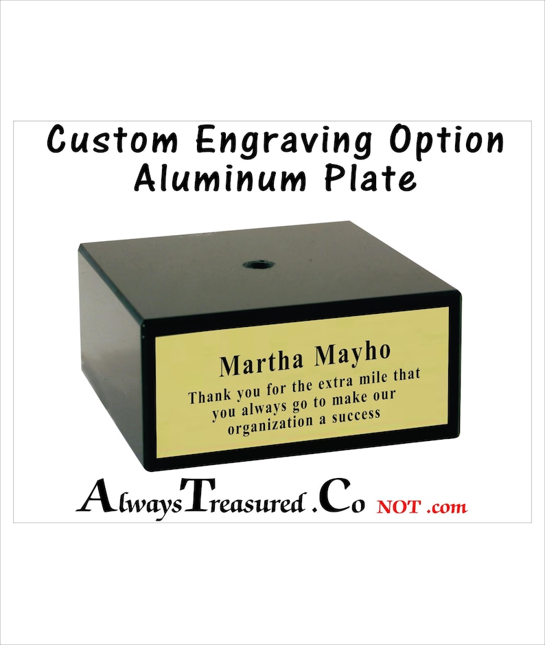 6 x 6 x 2 inch Black Marble - Project Base Stand with mounting hole - Trophy - Statue - Doll - Engraved Plate Option AM/AL BCB12 image 8