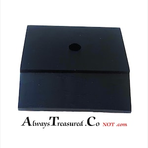 top area 3 x 2  bottom 3 x 3 inch Project Trophy Base Stand with mounting hole American Oak wood [engraved tropPlate option] BLACK FINISH