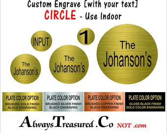 acrylic plastic Round Disk "Circle" / Personalized Engraved Plate - 1/16 inch Flexible/Bendable INDOOR grade sign label   #Trophy