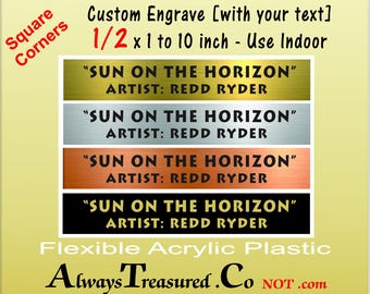 acrylplastic 1/2 x 1 tot 10 inch / gepersonaliseerde gegraveerde plaat - flexibel INDOOR-label huisdier-ID gemaakt door #TrophyPlt Square