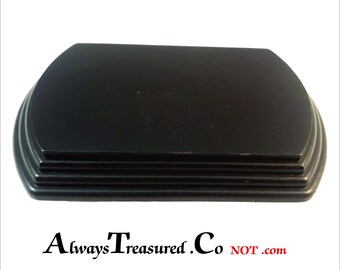 walnut top * is 2-7/8 x 4-7/8 x 3/4 inch BLACK finish Walnut Display Stand Project Base  [engraved TropPlt Option Not Attached]