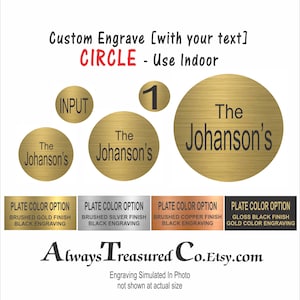 acrylic plastic Round Disk "Circle" / Personalized Engraved Plate - 1/16 inch Flexible/Bendable INDOOR grade sign label   #Trophy