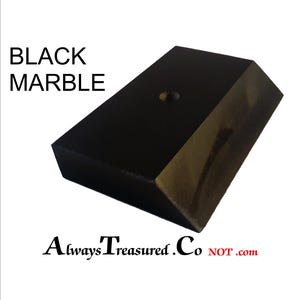 Black Marble top 3.9x2 - bottom 26x4x.75 inch - Project Base Stand with mounting hole Trophy Statue Doll [engraved TropPlt  option ]#SM34BK
