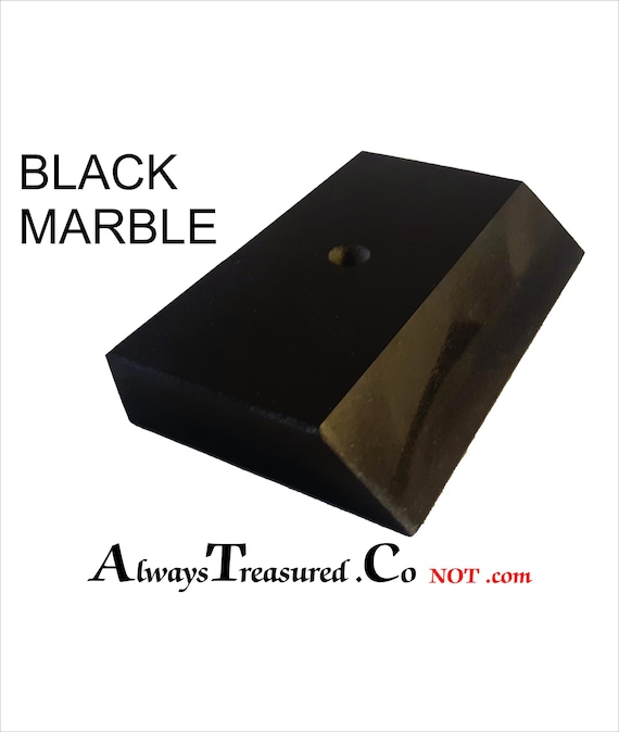Black Marble top 3.9x2 - bottom 26x4x.75 inch - Project Base Stand with mounting hole Trophy Statue Doll [engraved TropPlt  option ]#SM34BK