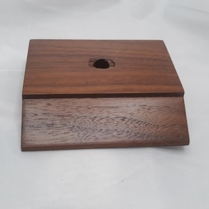 3 x 4 inch Slant Front Project Trophy Base Stand with mounting hole American Walnut made in USA [engraved trophy plate option, attached]